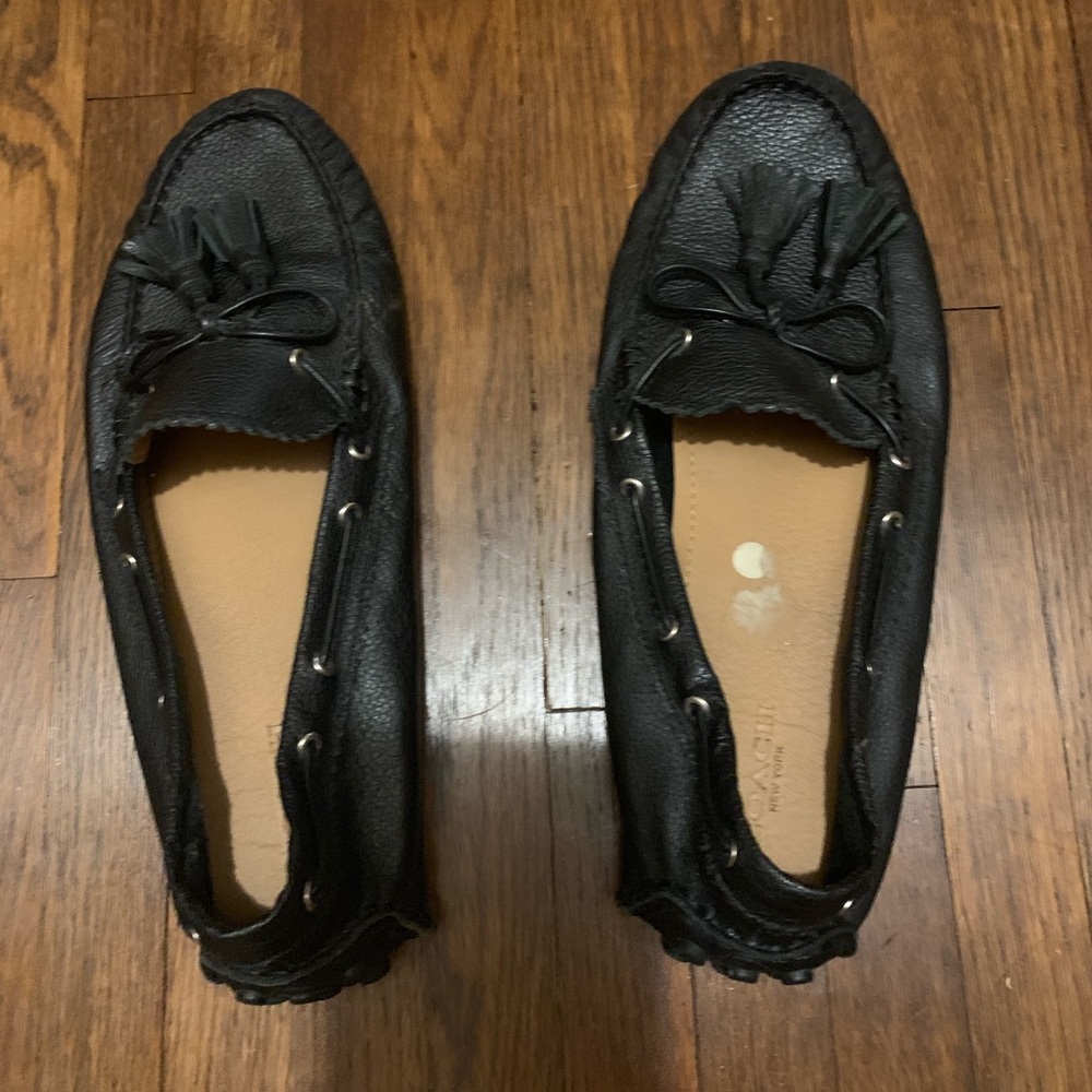 Black size 10 Coach loafers